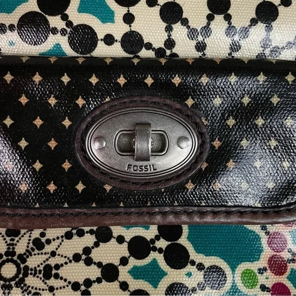 Fossil Keyper Leather Coated Crossbody Bag Floral Key-Per - Picture 2 of 8